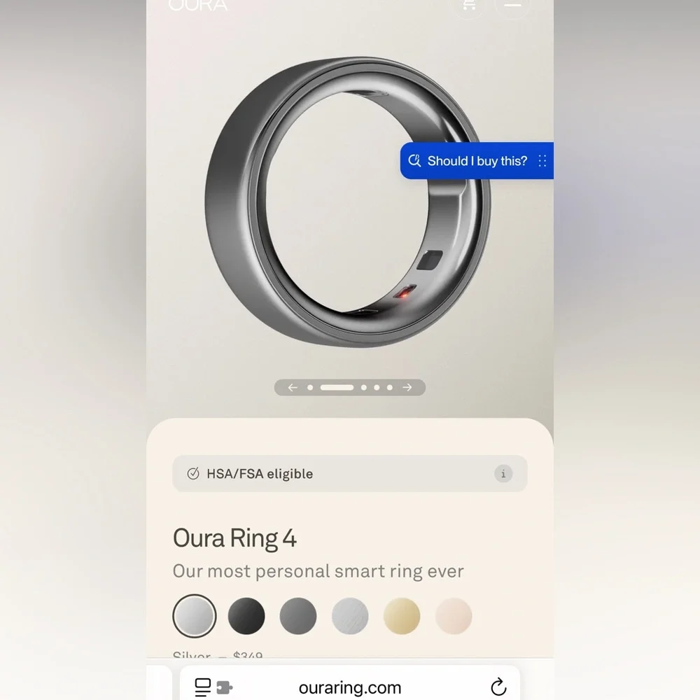 Oura Ring 4 - Sleek Silver